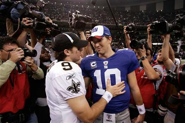 Drew Brees and Eli Manning